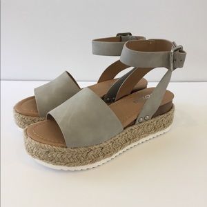 Soda Ankle Strap Espadrille Sandals Grey Taupe